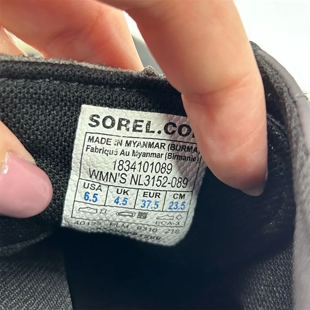Sorel Out N About Women's Black Gray Waterproof Comfort Duck Boots Size 6.5